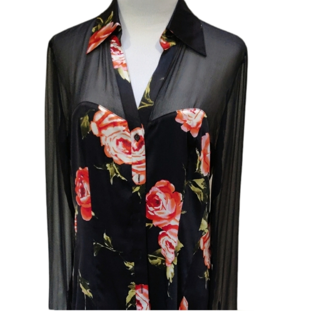 Floral silk blouse